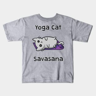 Yoga Cat Savasana Kids T-Shirt